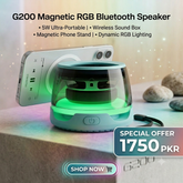G200 Magnetic RGB Bluetooth Speaker – 5W Ultra-Portable Wireless Sound Box & Magnetic Phone Stand