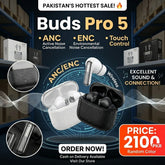 Buds Pro 5 Wireless Bluetooth Earbuds ANC ENC Touch Control Earphones Random Color