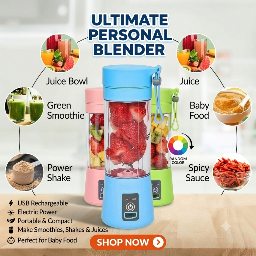 Portable Home USB Rechargeable Electric Fruit Extractor Juice Blender Machine