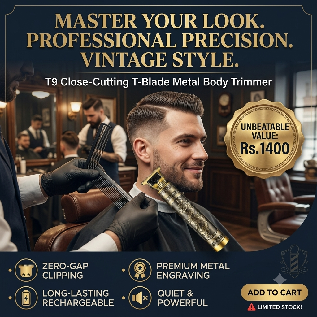 Vintage T9 Professional Trimmer –  T-Blade Hair Clipper for Men