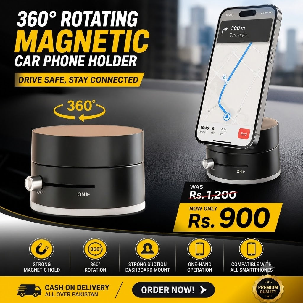 360° Rotating Magnetic Car Phone Holder